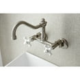 thumbnail image 3 of Kingston Brass KS3228PX Vintage 6" Adjustable Center Wall Mount Kitchen Faucet, Brushed Nickel, 3 of 5