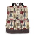 thumbnail image 1 of Easygdp Rustic Plaid Forest Lodge Mochila de Cuero para Mujeres, Bolso de Hombro, Bolsos de Mano de Moda para Trabajo y Viajes, 1 of 4