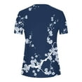 thumbnail image 5 of JSheng Summer Button Top for Women Plus Size Fashion Printed Womens Short Sleeves V-Neck Button Comfy Loose Top Blue L, 5 of 5