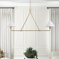 thumbnail image 3 of Modern 2-Light Kitchen Island Pendant Light 46.45 inch Rose Gold Pendant Lights with Fabric Shade Classic Farmhouse Linear Chandelier Over Table for Dining Room Bar E12, 3 of 14