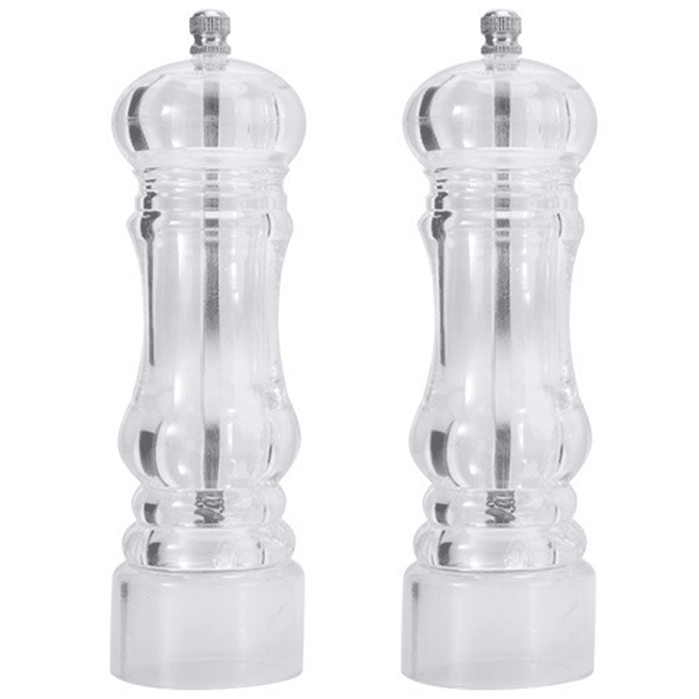 XQXQ Premium Acrylic Salt and Pepper Grinder Set, Manual Salt and Pepper Mills- Wooden Shakers with Adjustable Ceramic Core-Salt Grinder and Pepper