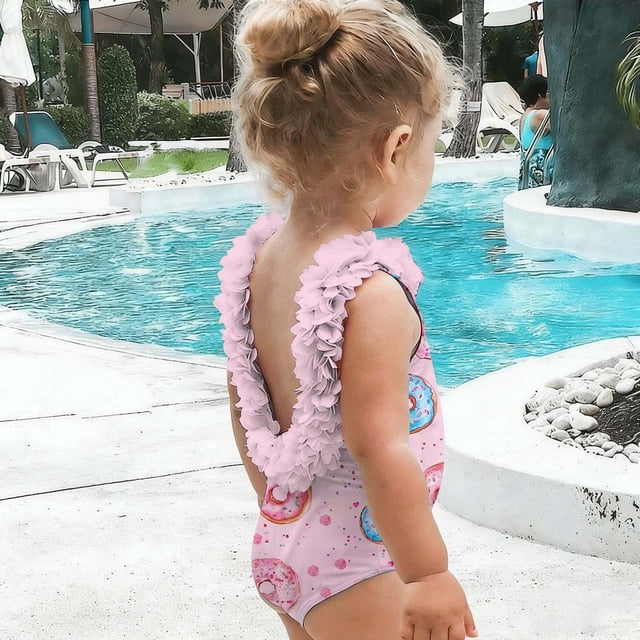 Odeerbi Traje de Baño de Una Sola Pieza Hawaiano de Niñas 6M-4Y Sin Espalda Traje de Baño de Playa Seco Rápido Traje de Baño de Verano