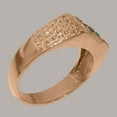 thumbnail image 3 of LBG British Made 18k Rose Gold Real Natural Emerald Mens band Ring - 33 size options - Size 8, 3 of 6