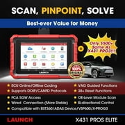 LAUNCH X431 PROS Elite Car Diagnostic Scan Tool All System Scan 32+ Services, CANFD DoIP, FCA Autoauth, 2 Years Free Update