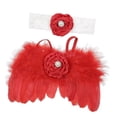 thumbnail image 4 of Alas de plumas para bebé recién nacido, diadema para bebés, ángulos, piezas personalizadas encantadoras adecuadas para bebés de 0 a 2 rojo Soledad Alas de moda, 4 of 10
