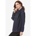 thumbnail image 3 of Roaman's Women's Plus Size Boyfriend Stretch Denim Jacket, 3 of 6