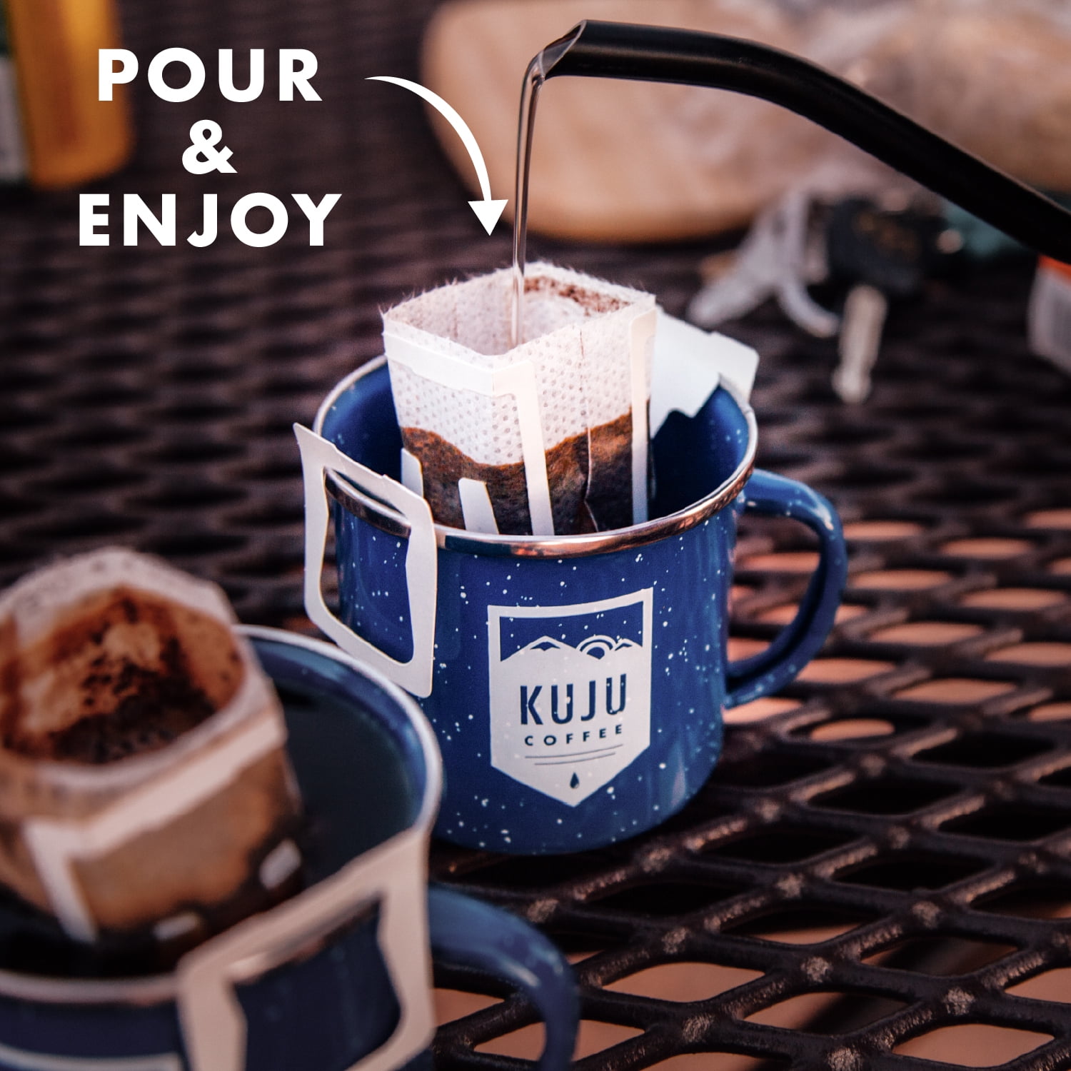Kuju Coffee Pocket Pour Over Coffee Basecamp Medium Roast Single-Serve Packets (4 Pack)