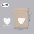 thumbnail image 2 of 24pccs Heart Pattern Bags In Jute Canvas Pockets 10*14cm, For Jewelry Boxes Wedding(white), 2 of 5