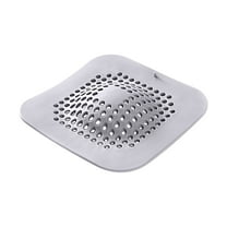 Hair Catcher for Shower & Sink Drain - 5.7"x5.7" Suction Cup Hair Stopper | Bathroom, Bathtub & Kitchen Drain Cover | Easy Install & Removes | White or Gray