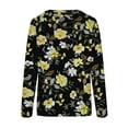 thumbnail image 4 of Qepwsc Womens Floral Print Shirts Long Sleeve Basic Tee Casual Fall Tops Fashion Casual Clothes Ladies Pullover Shirts Tops Loose Fits, 4 of 5