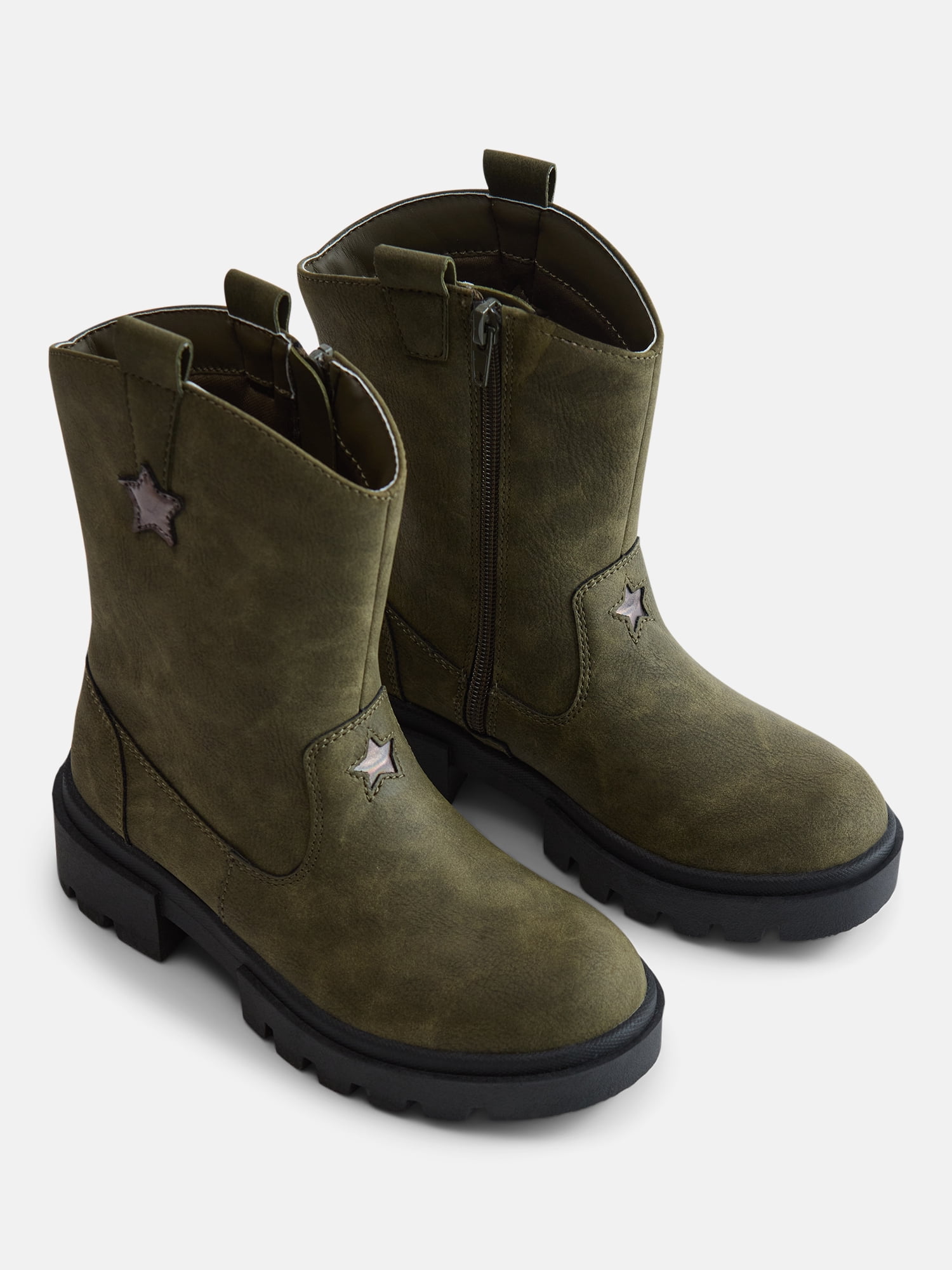 Justice Little and Big Girls' Faux Leather Moto Boots