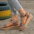 thumbnail image 3 of Vedolay Cute Sandals Wedge Sandals for Women Dressy Summer Bohemian Platform Sandals,Khaki 6.5, 3 of 5