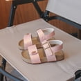 thumbnail image 2 of KPOPLK Girls Sandals Open Toe Princess Flat Sandals Strappy Summer Shoes (Toddler/Little Kid/Big Kid)(Pink,7), 2 of 9