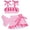 Pink Stripe, variant on Lanbubble Girls Tankini Swimsuit Set 3 Piece Bathing Suits for Toddler Summer Beach Swimwear Size 5-6 Years