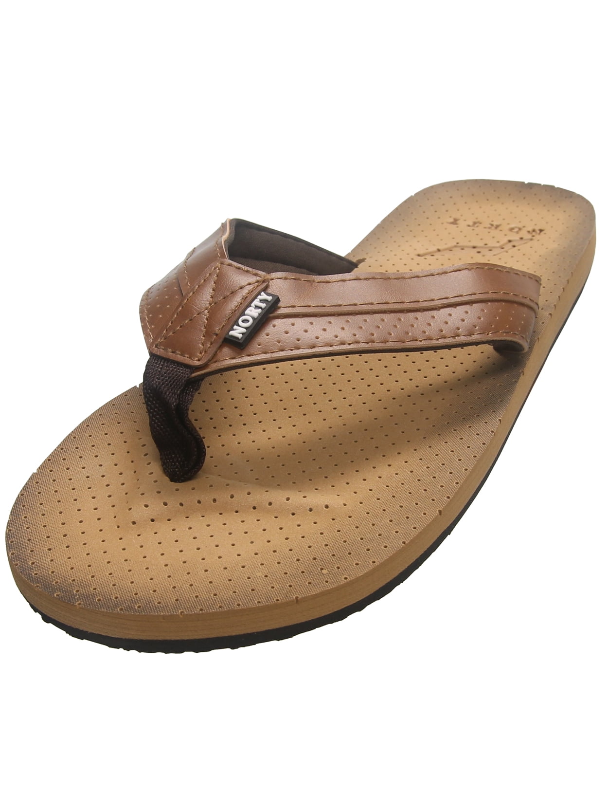 Norty Men's FlipFlop Thong Sandal, 11 Medium Brown
