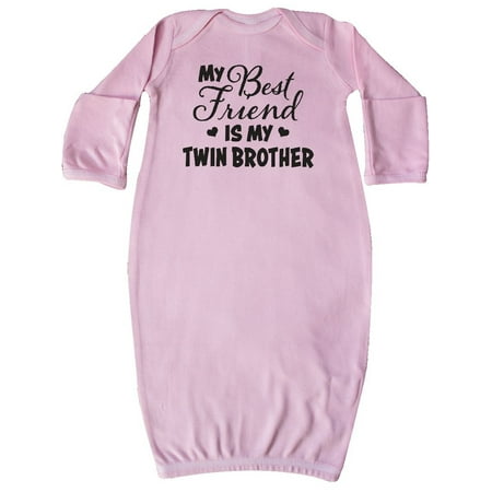 My Best Friend is My Twin Brother with Hearts Newborn Layette Pink