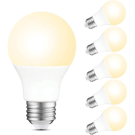 A19 LED Light Bulbs Dimmable, 60W Equivalent, 2700K Soft White, 750 Lumen, 8W Bulb, Long-Lasting 15,000 Hours, CRI 80+ E26 Base for Home Lighting, 6 Pack