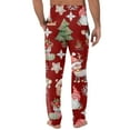 thumbnail image 4 of Fabrcox Christmas Home Pajamas Bottoms for Men Christmas Tree Printed Drawstring Pj Pants with Pockets Casual Elastic Waist Straight Leg Lounge Bottoms, White L, 4 of 6