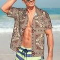 thumbnail image 7 of Sikiie Fashion Tatreez1 Print Men's Hawaiian Shirt, Summer Beach Button Pocket Short Sleeve T-Shirt,, 7 of 7