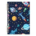 thumbnail image 2 of 2 Pcs Space Stars Planet Rocket Spiral Notebooks 60 Sheets 120 Pages A5 Journal Notepad 8.3x5.7 Inch Thick Adjustable College Ruled Paper, 2 of 8