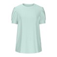 thumbnail image 5 of Kovlvoll Womens Short Sleeve Tops Summer Eyelet Crew Neck Solid Color Loose Casual Top T-Shirts, 5 of 7