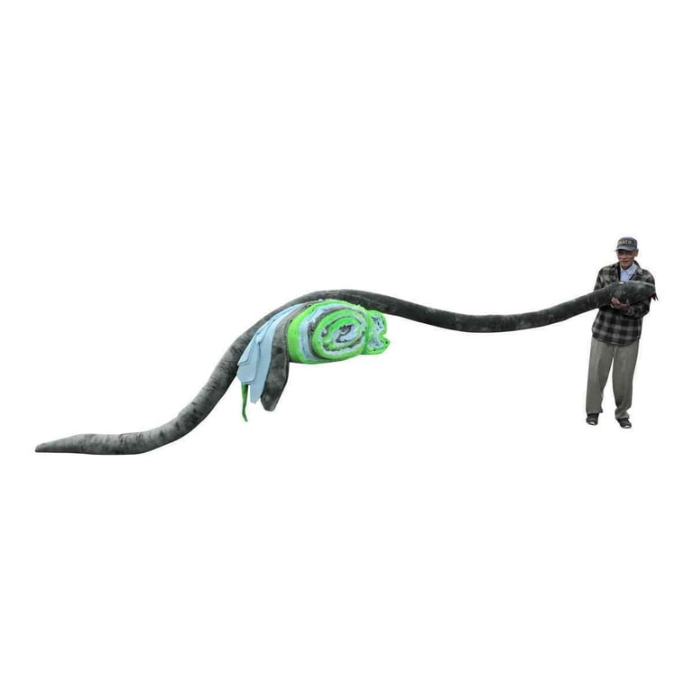 Big Plush Giant Stuffed Snake 18 Feet Long Soft Gray Color Huge