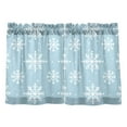 thumbnail image 7 of Yayeee Kitchen Curtains Tier Pair Light Filtering 27"x24" Rod Pocket Short Cafe Window Panel, Gray Snowflake, 7 of 7
