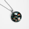 thumbnail image 4 of Christmas Glass Design Circular Pendant Necklace - Stylish Necklaces for Women, 4 of 5