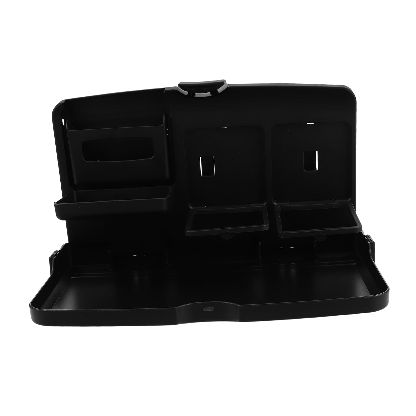WEUVEB Foldable Black Car Backseat Organizer Tray Table for Eating, Working, and Storage