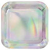 Foil Square Paper Plates 9 in Iridescent 8ct product image