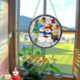 thumbnail image 4 of 7.9" Stained Glass Window Hanging - Suncatcher for Doors Home Christmas Decoration with Hook & Chain,Winter Sun Catcher Thanksgiving New Year Birthday Gift for Women Men(Snowman), 4 of 7