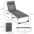 thumbnail image 3 of Outsunny Chaise Longue Pliante avec Appuie-Tête et Dossier Réglable - Ensemble de 1, Gris, 3 of 10