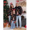 thumbnail image 3 of Marvmys Chandail de Noël Assorti pour la Famille Col Rond Rennes Flocons de Neige Chandail Tricoté Laid pour Hommes Femmes, 3 of 7