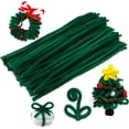 thumbnail image 1 of 130 PCS Pipe Cleaner Chenille Stem, Green Pipe Cleaner for Crafts Handy Disposable Cleaning Tool - 6mm x 12" for DIY Art Craft Decorations, 1 of 5