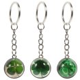 thumbnail image 1 of Miangastore Key Ring Decor Metal Four Leaf Key Charms Gifting Occasions 3Pcs 3.14X0.79X0.79in, 1 of 9