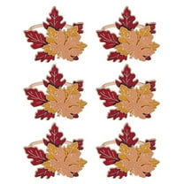 6PCS Maple Leaf Fall Napkin Rings Maple Leaf Napkin Ring Autumn Themed Maple Leaf Napkin Holder for Home Table Decor