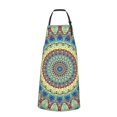 thumbnail image 2 of Lsque Round Mandala1 Waterproof Apron Chef Aprons for Men Heavy Duty Chemical Work Apron Extra Long Grilling Aprons with Adjustable Bib Apron, 2 of 9