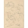 thumbnail image 3 of Hamlet Winstanley 11x14 Black Modern Framed Museum Art Print Titled - Various Sketches of Hands, Heads, and Arms (Between 1715 and 1720), 3 of 5
