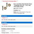 thumbnail image 2 of Door Lock Striker Plate Bolt Set 2 Piece - Compatible with 1967 - 1970, 1980 - 1984 Cadillac DeVille 1968 1969 1981 1982 1983, 2 of 2
