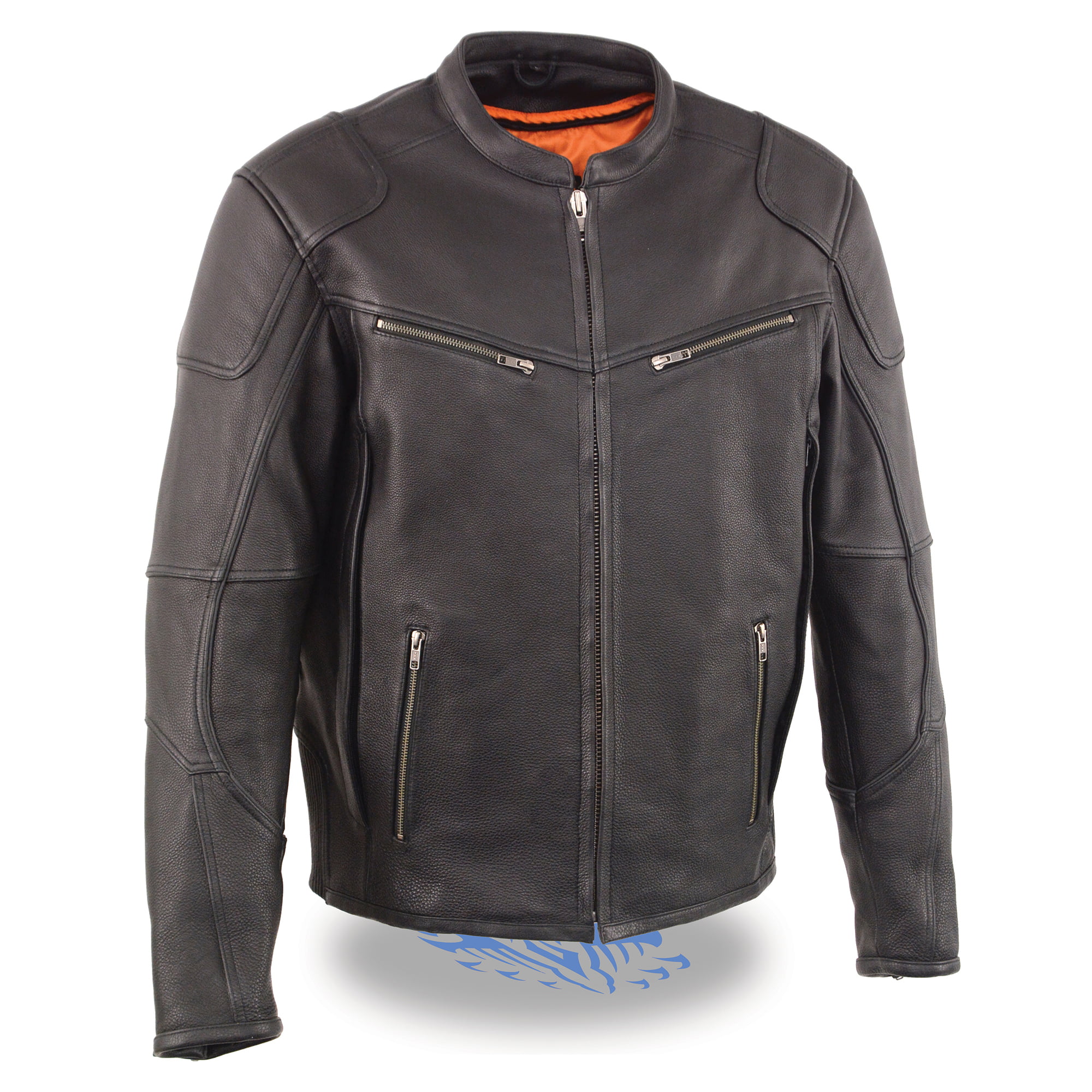 Mens Leather Motorcycle Biker Scooter Vented Racing Premium Jacket 