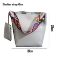 thumbnail image 2 of Bucket bag Women Leather Wide Strap Shoulder bag Handbag, 2 of 5