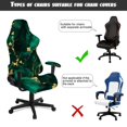 thumbnail image 6 of SCRAWLGOD St. Patrick's Day Shamrock Marble Print Golden Dark Green Gaming Chair Cover with Armrest Cover, Stretch Computer Chair Slipcovers Anti Dust Gaming Rotating Chair Protection with Zipper, 6 of 7