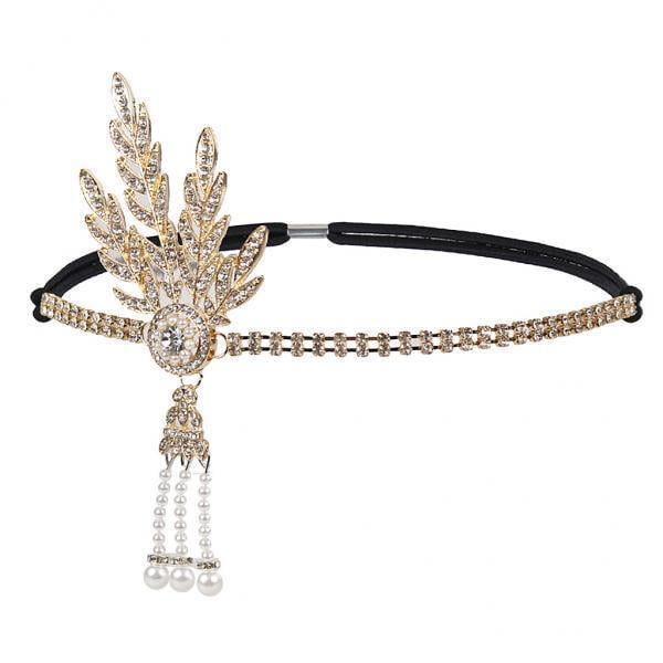 2x Vintage damas 1920 Charleston niñas cristal con diadema mujer Gloria Diadema Mujer Vintage