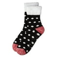 thumbnail image 3 of MeMoi Women's Polka Dot Plush Cabin Sock - Womens - Female, 9-11, Black, 3 of 3