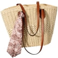 thumbnail image 1 of Bolsa de playa Trifabricy, grande, tejida en paja, para mujer, 1 of 8