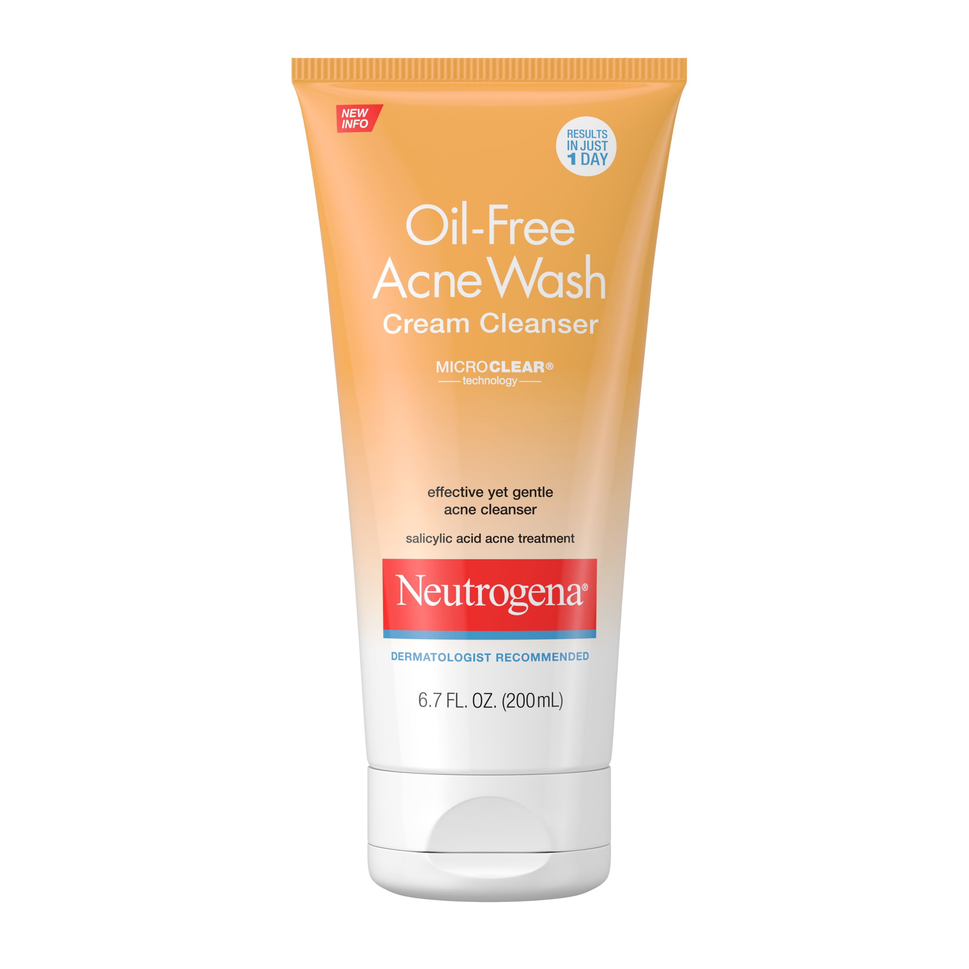Neutrogena Oil Free Acne Cream Facial Cleanser Oily Skin Clarifying 6 7 Fl Oz Walmart Com Walmart Com