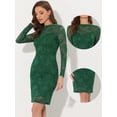 thumbnail image 2 of DARING DIVA Boat Neck Elegant Lace Party Cocktail Bodycon Dress S Dark Green, 2 of 6