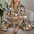 thumbnail image 6 of Hirioo Cute Puppy for Women's Pajama Sets 2 Piece Pjs Women's Long-Sleeved Pajama Set Button Down Sleepwear,S-XXL-Medium, 6 of 7