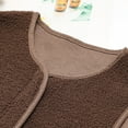 thumbnail image 3 of YDFCWXW Womens Sherpa Fleece Vest Fuzzy Sleeveless Casual Open Front Warm Cardigan Outerwear 2025 Winter Coffee, S, 3 of 7