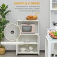 thumbnail image 4 of HOMCOM Microwave Cart on Wheels Utility Trolley Storage Sideboard White, 4 of 10